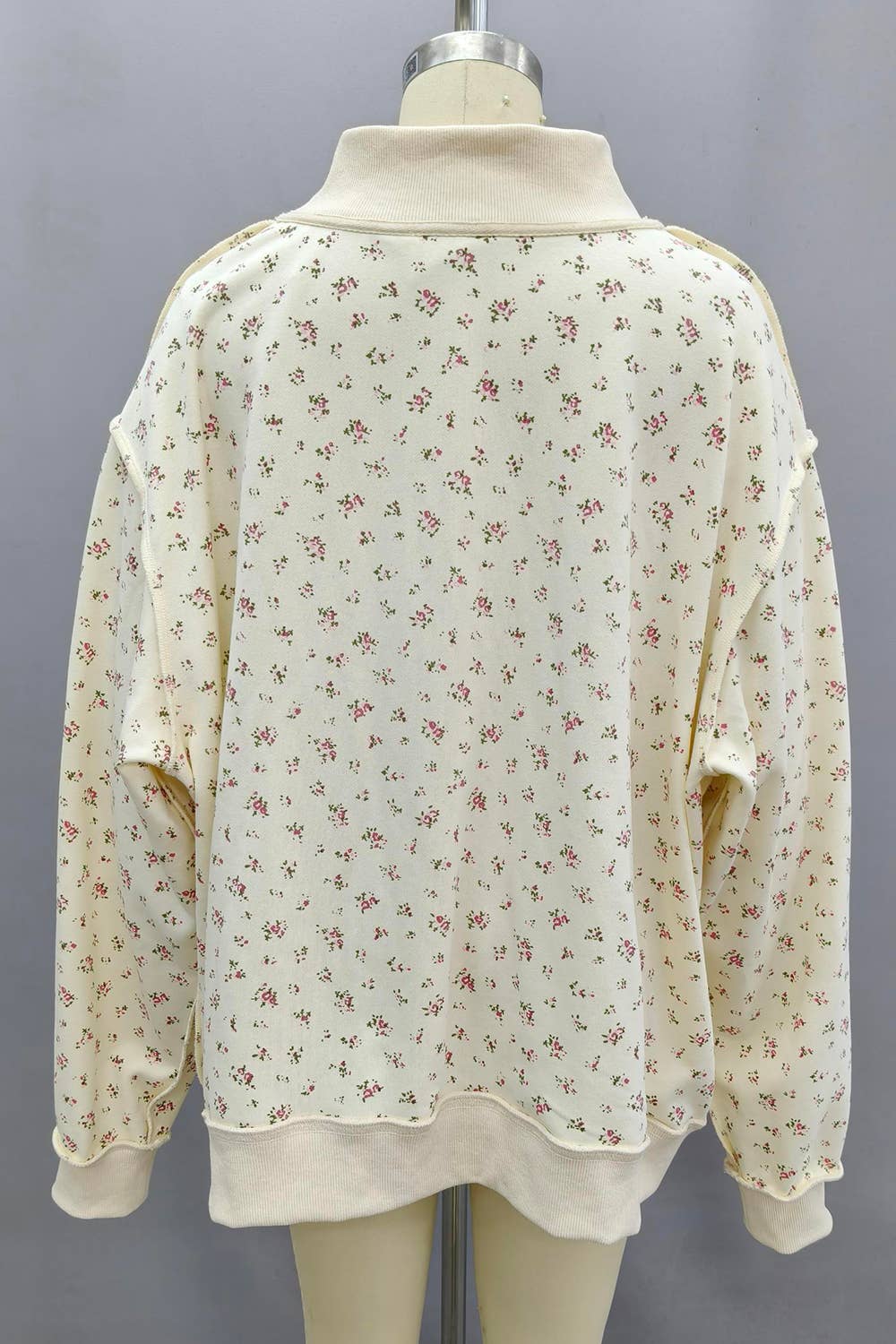 Floral Oversized Mockneck