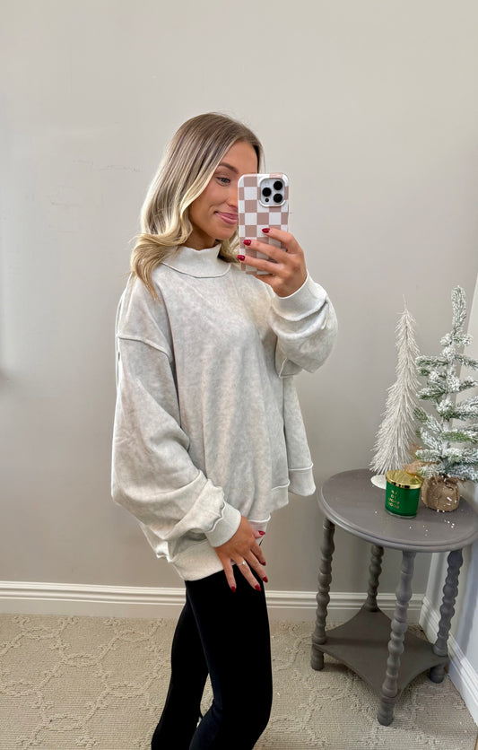 Oversized Mockneck (Ash Grey)