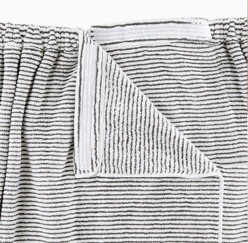 Bamboo Terry Towel Wrap (GREY/WHITE)