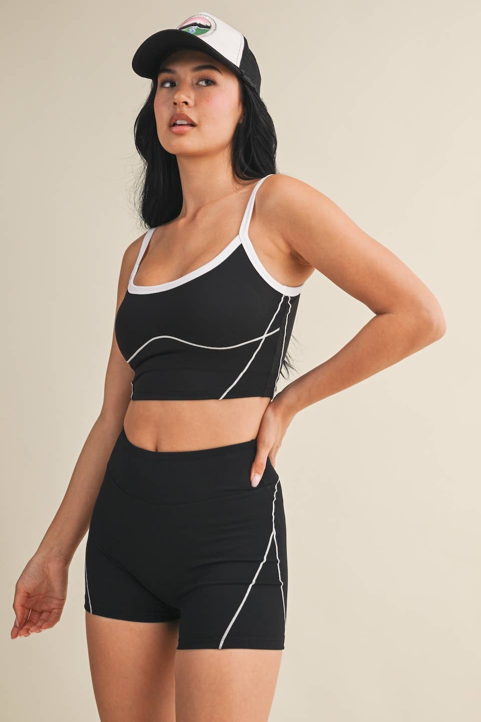 The Contrast Bike Short Set (BLACK)