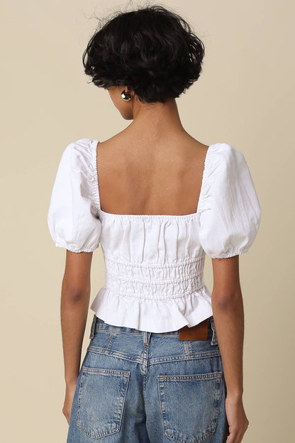 Puff Sleeve Smocked Top
