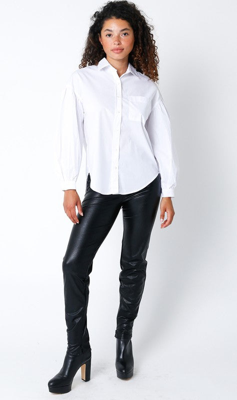 Bubble Sleeve Button Down