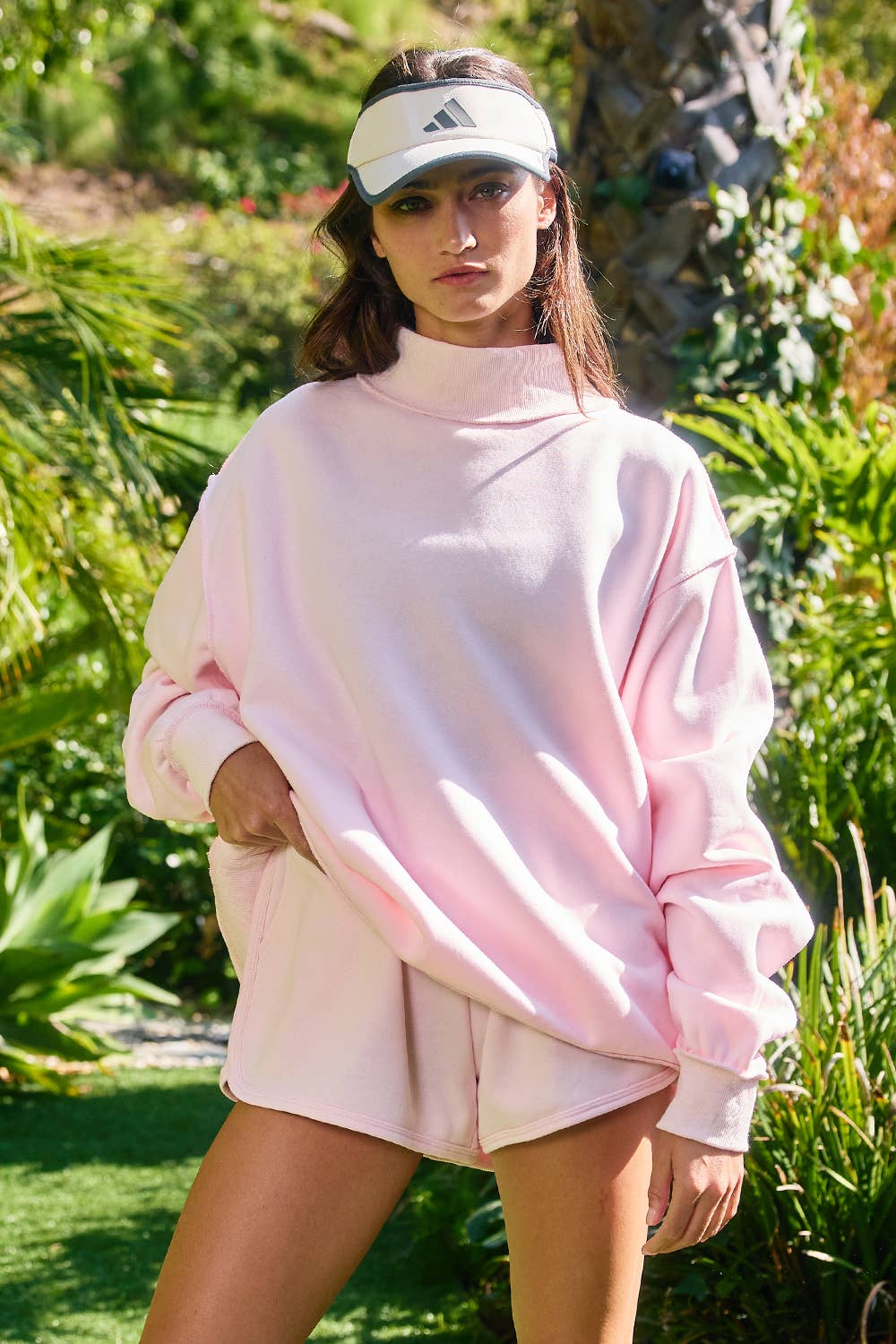 Ballet Pink Reversible Mock Neck