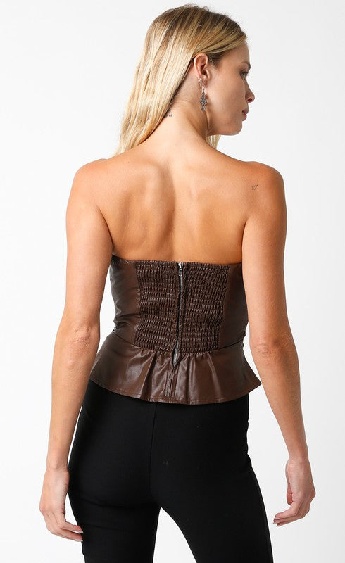 All Night Pu Top (CHOCOLCATE)