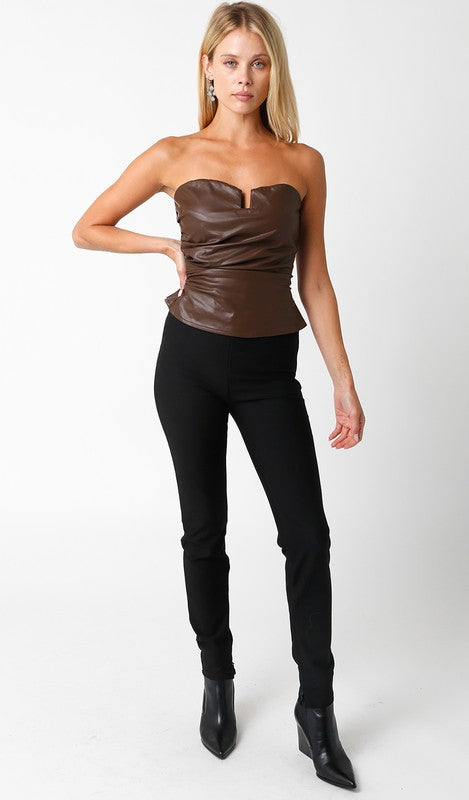 All Night Pu Top (CHOCOLCATE)