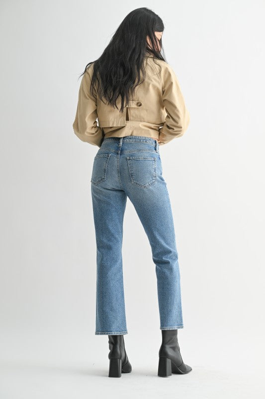 Slim Cropped Bootcut Jeans