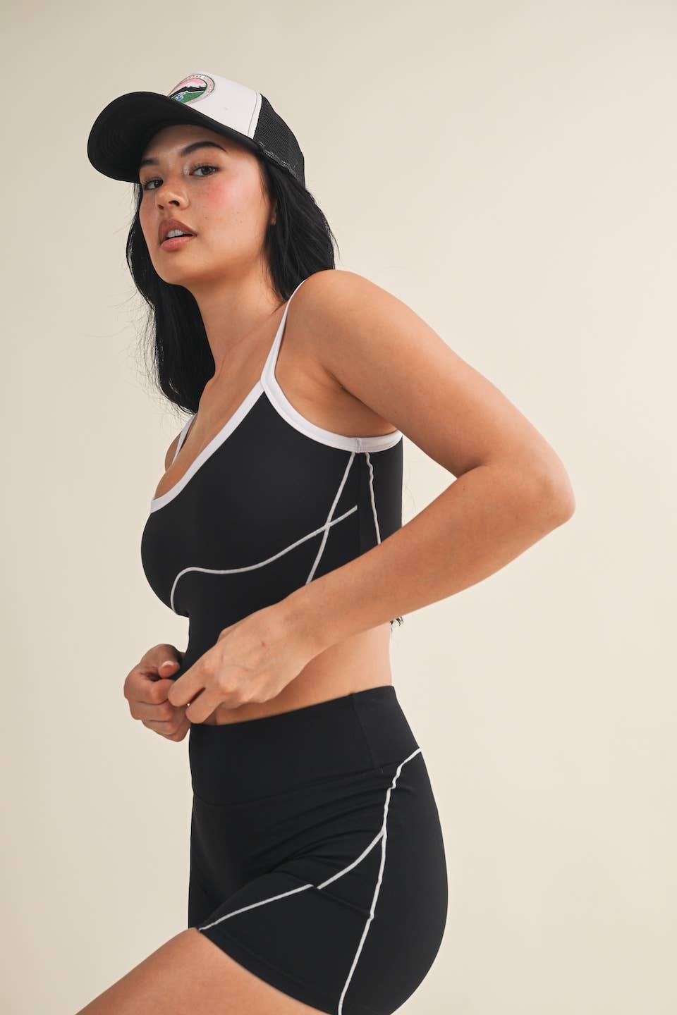 The Contrast Bike Short Set (BLACK)