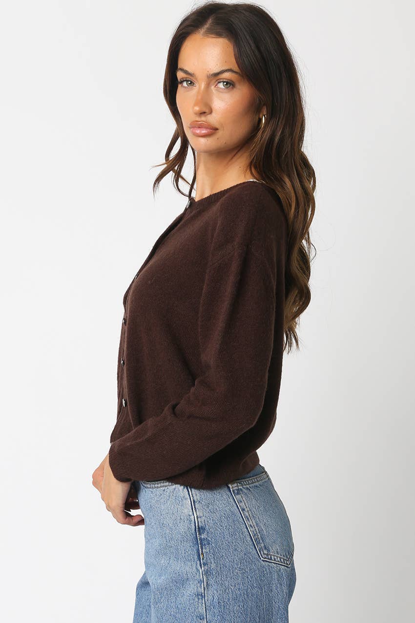 Brown Knit Cardigan
