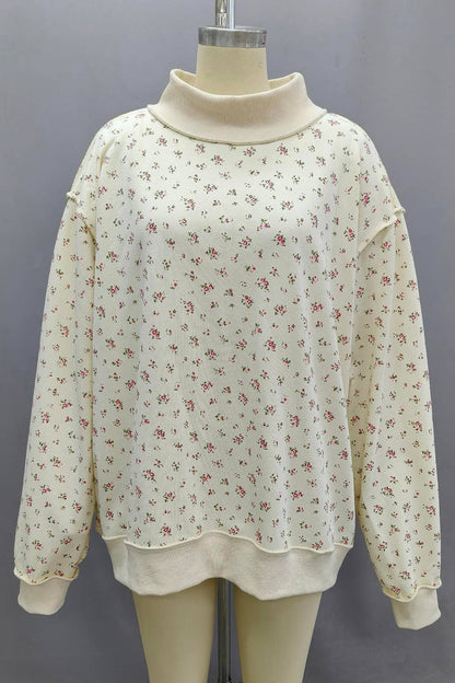 Floral Oversized Mockneck