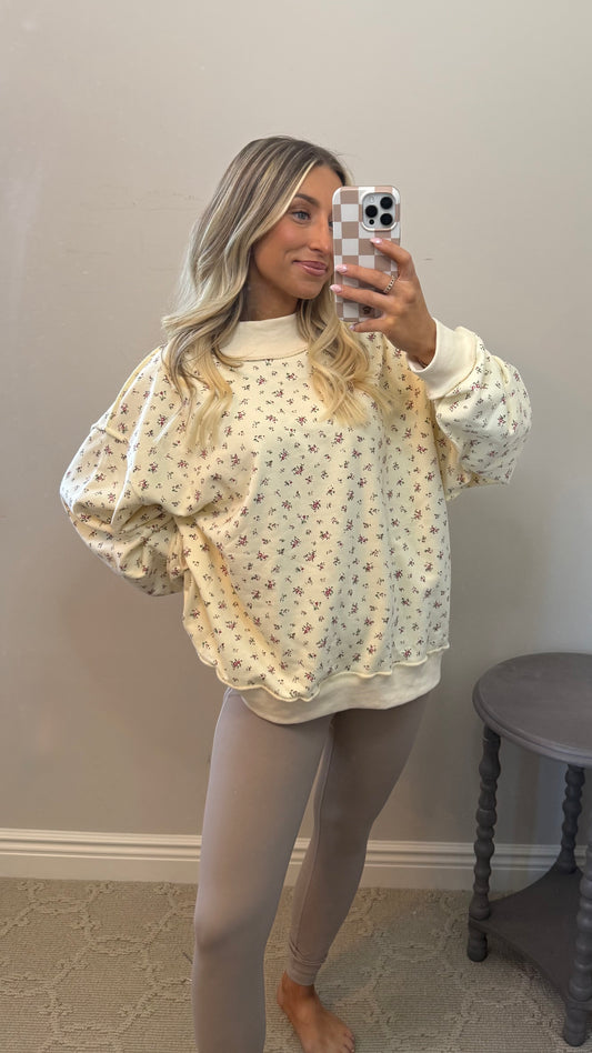 Floral Oversized Mockneck