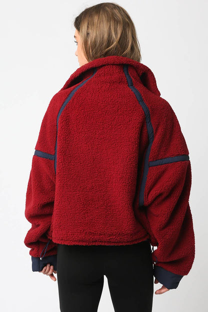 Cherry Fleece Quarter Zip