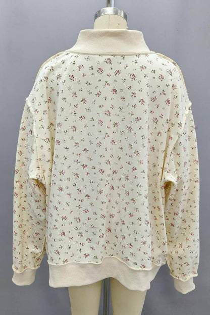 Floral Oversized Mockneck