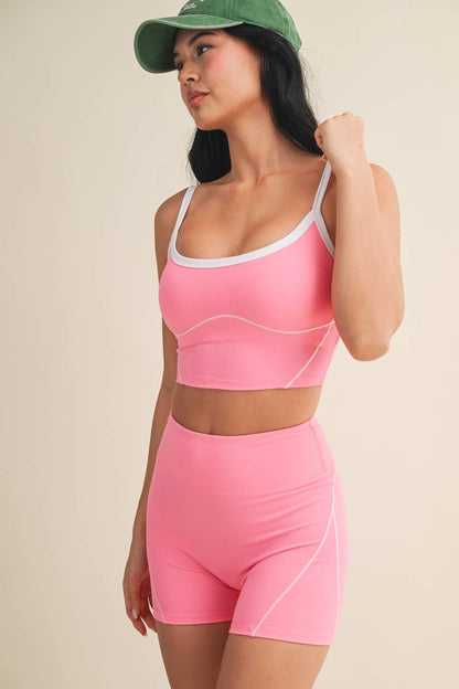 The Contrast Bike Short Set (PINK)