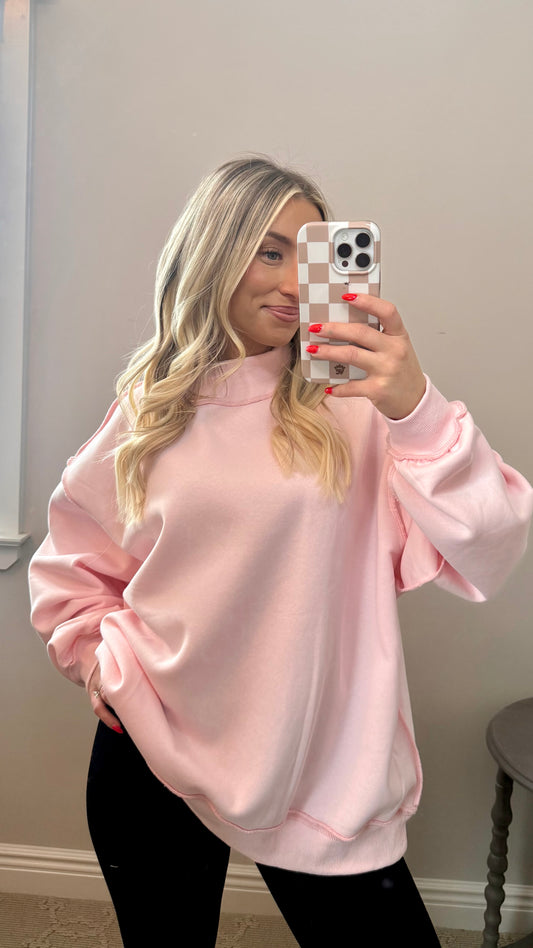 Ballet Pink Reversible Mock Neck