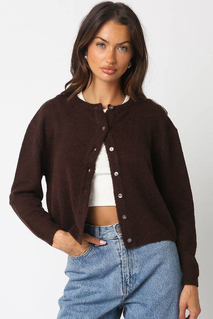 Brown Knit Cardigan