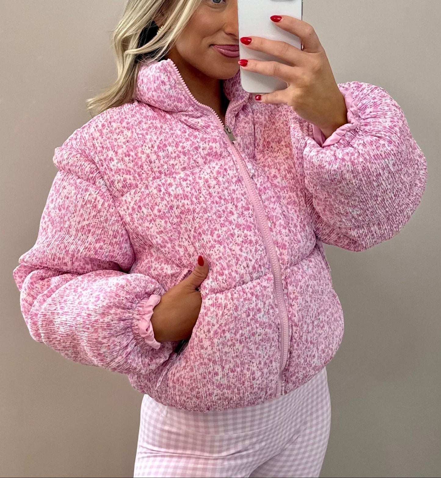 Floral Printed Puffer Jacket