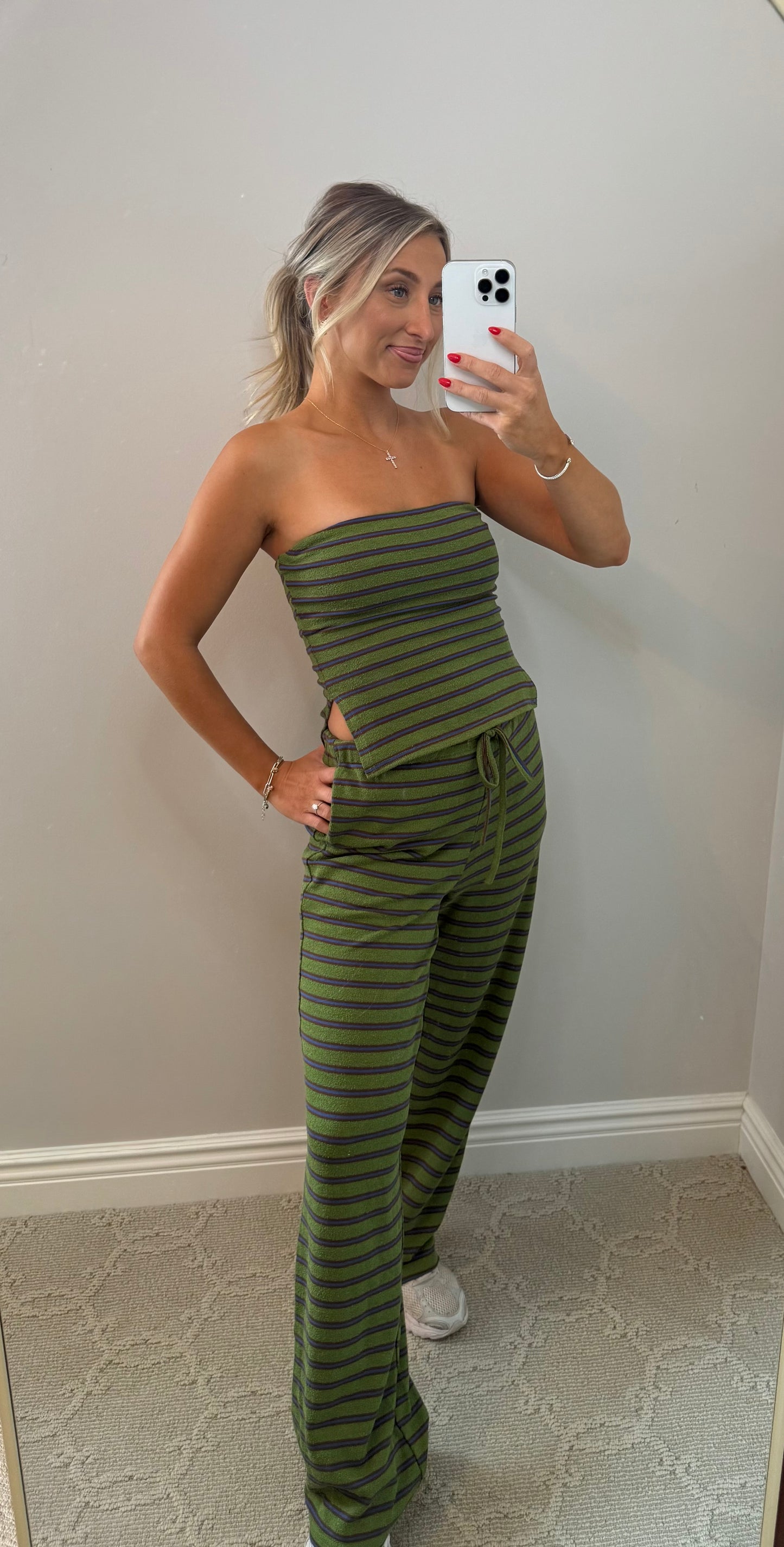 Basil Terry Tube Top & Pant Set