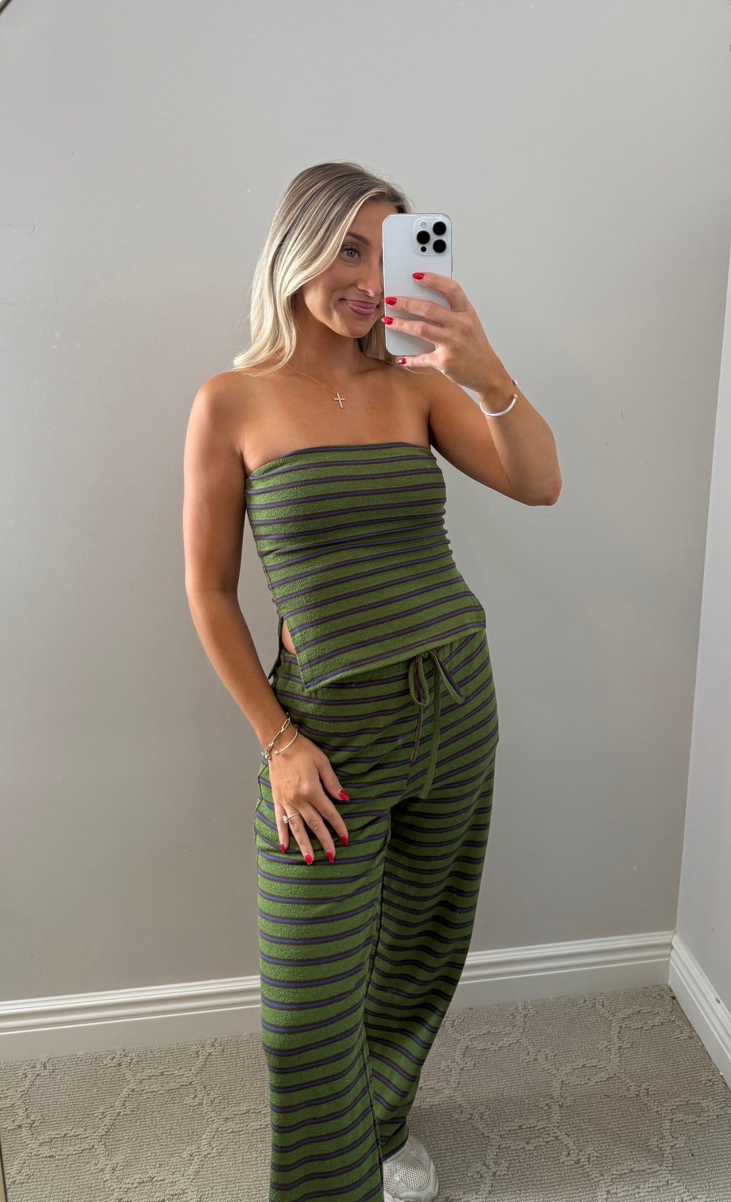 Basil Terry Tube Top & Pant Set