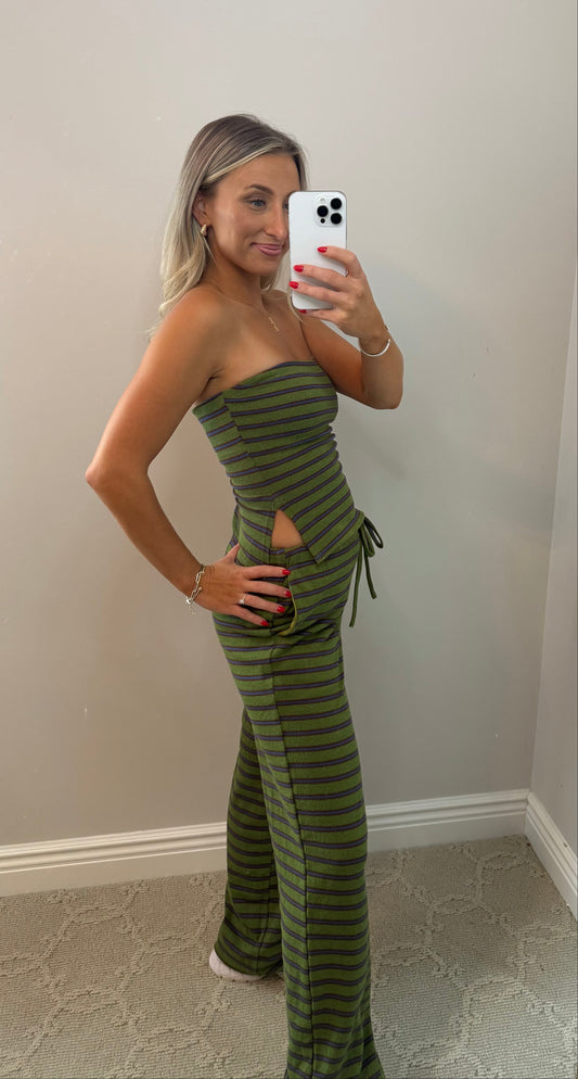 Basil Terry Tube Top & Pant Set