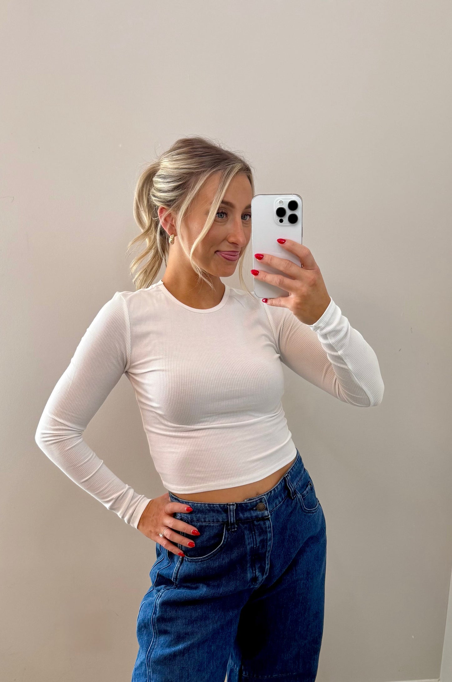 Ribbed Long Sleeve Top