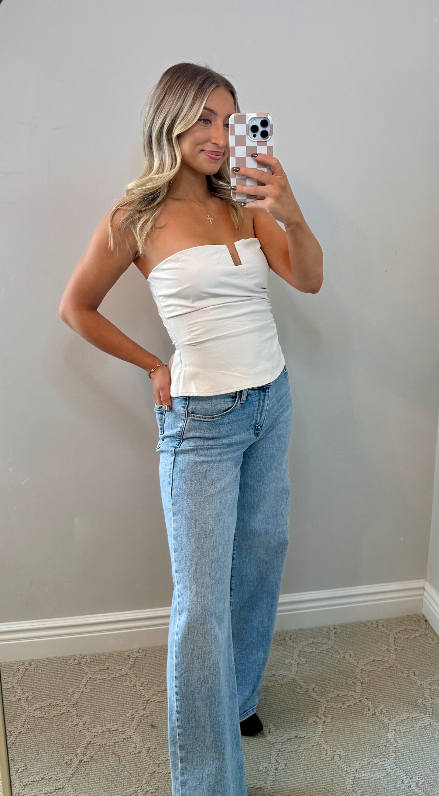 All Night Pu Top (WHITE)