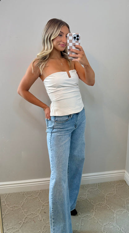 All Night Pu Top (WHITE)