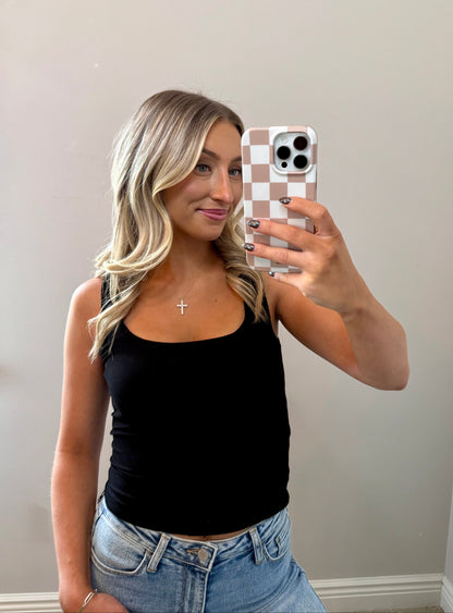 Barely Basic Ribbed Jersey Tank (BLACK)