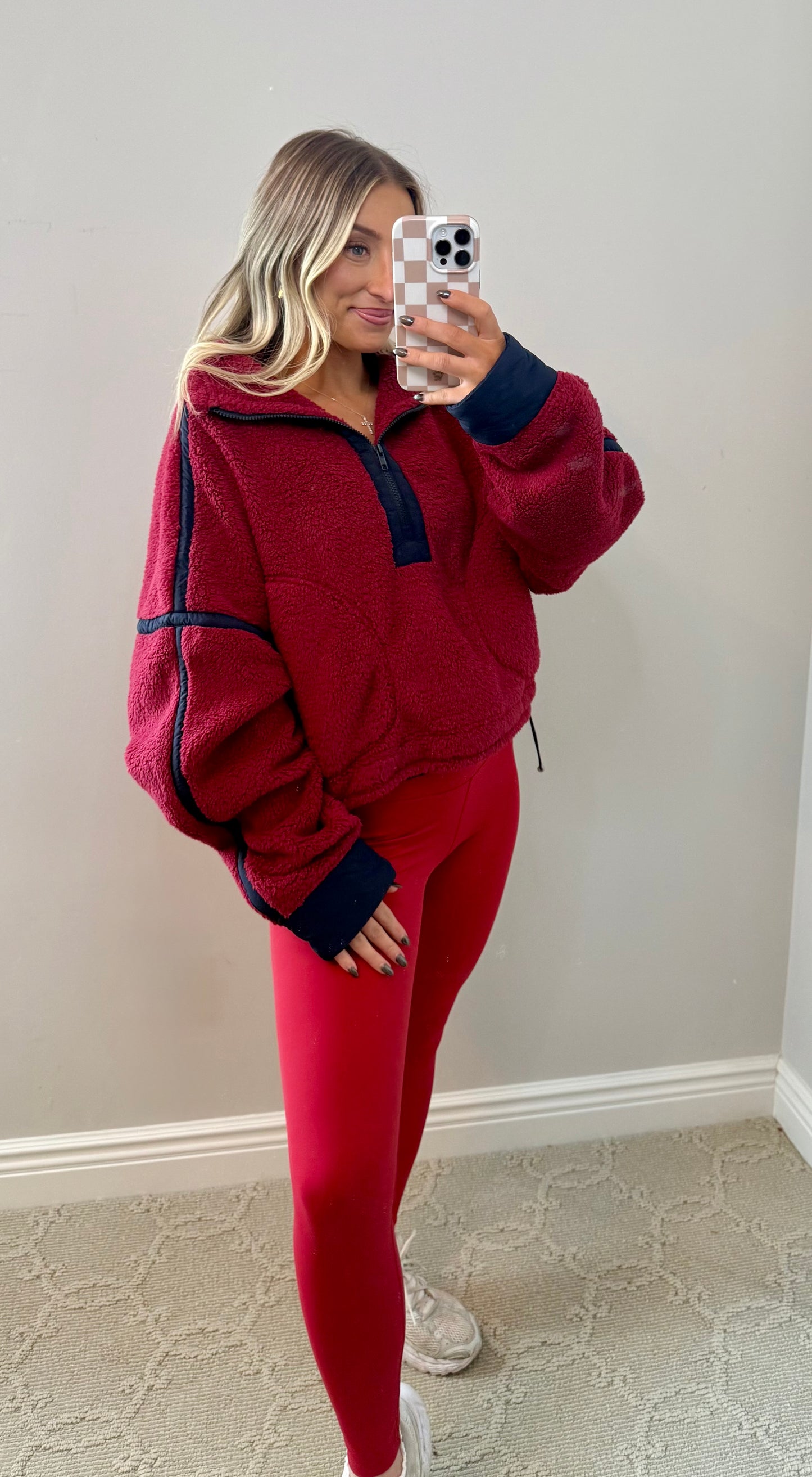 Cherry Fleece Quarter Zip