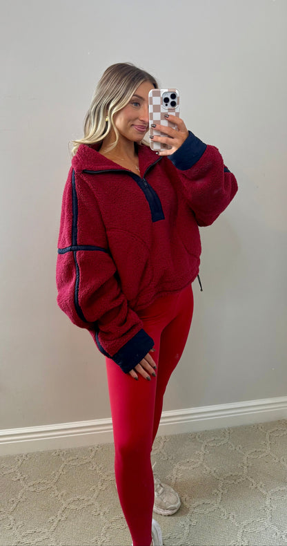 Cherry Fleece Quarter Zip