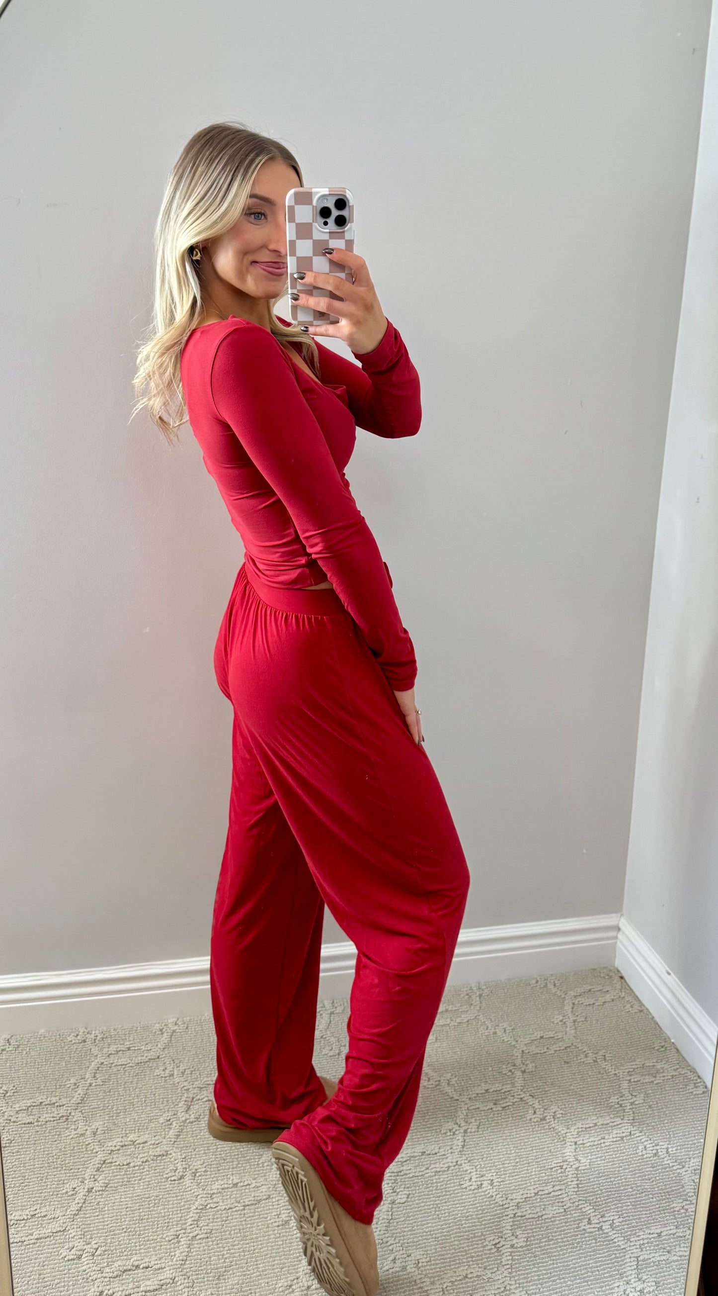 Soft Knit Jersey Set (CHERRY)