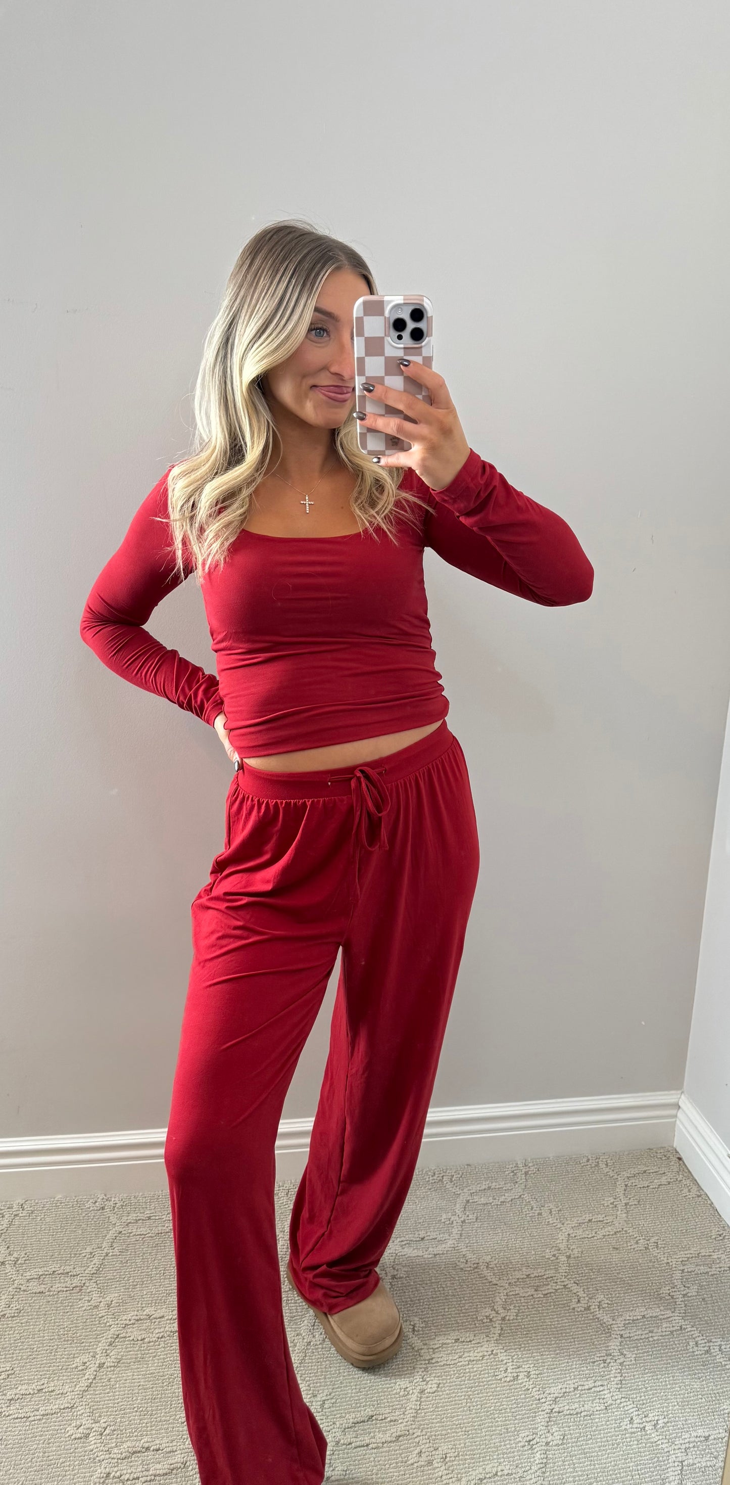 Soft Knit Jersey Set (CHERRY)