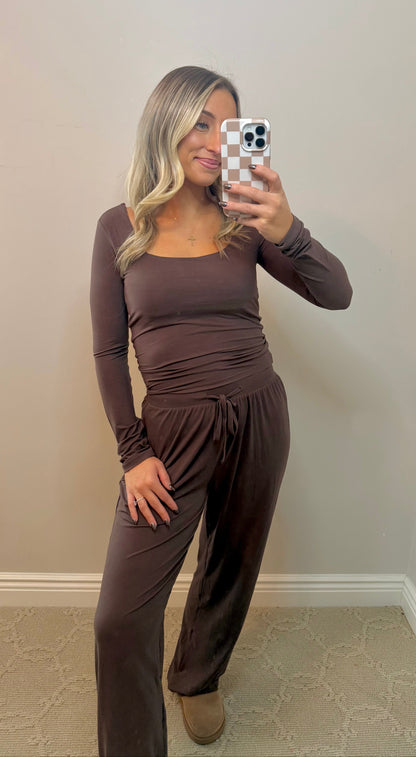 Soft Knit Jersey Set (CHOCOLATE)