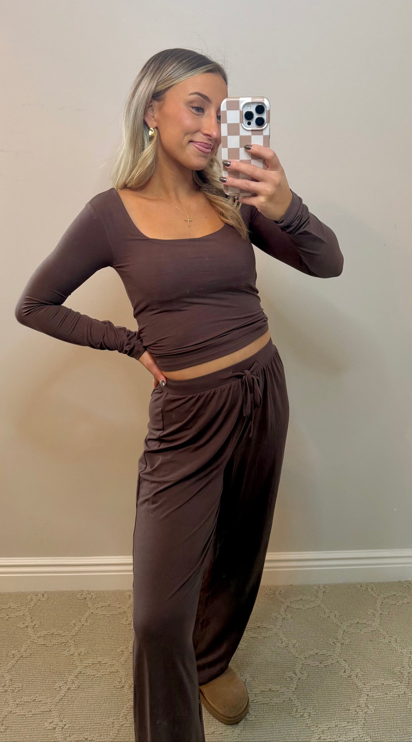 Soft Knit Jersey Set (CHOCOLATE)