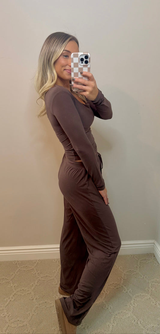 Soft Knit Jersey Set (CHOCOLATE)