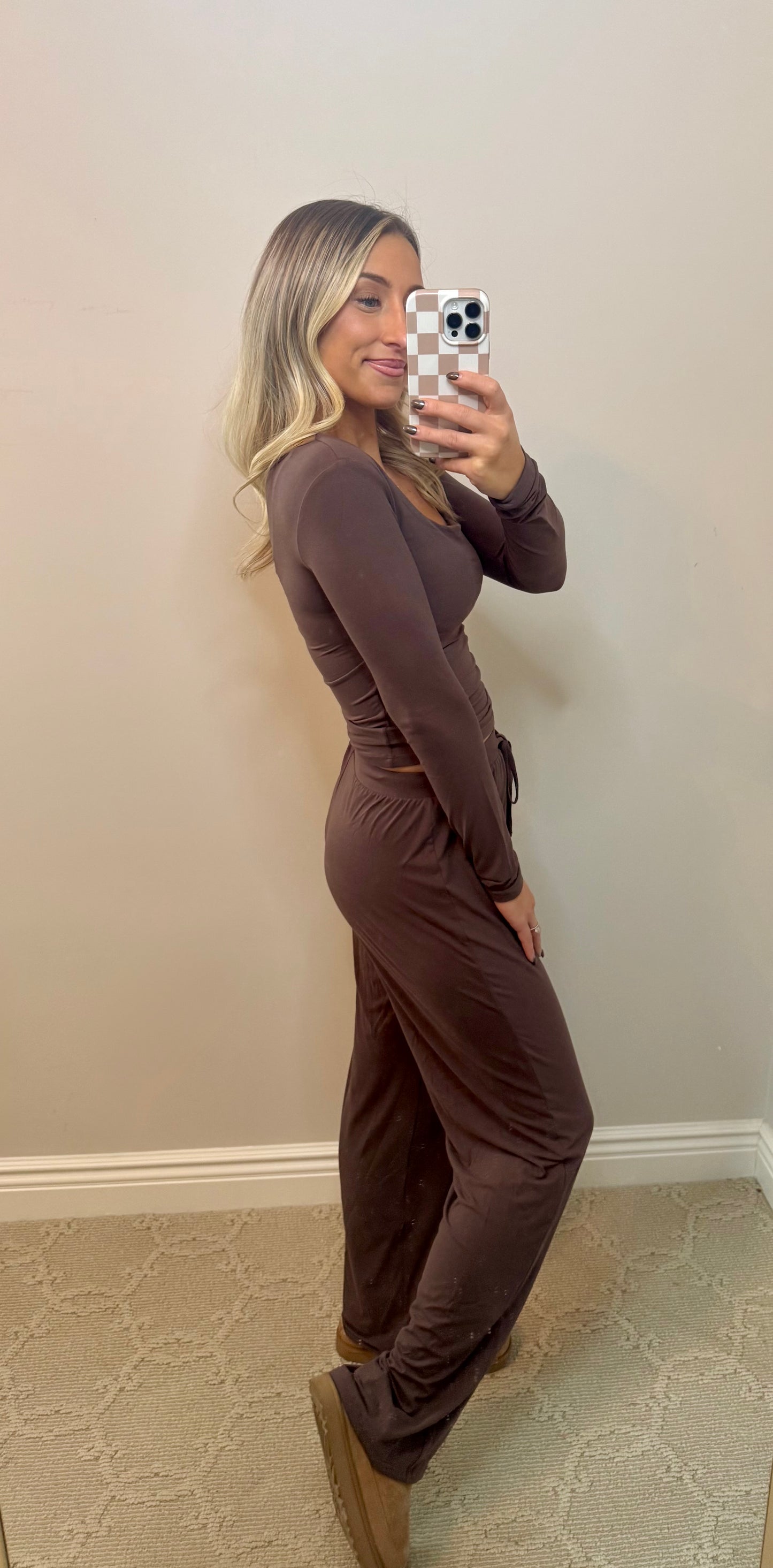 Soft Knit Jersey Set (CHOCOLATE)