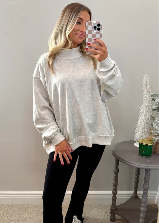 Oversized Mockneck (Ash Grey)