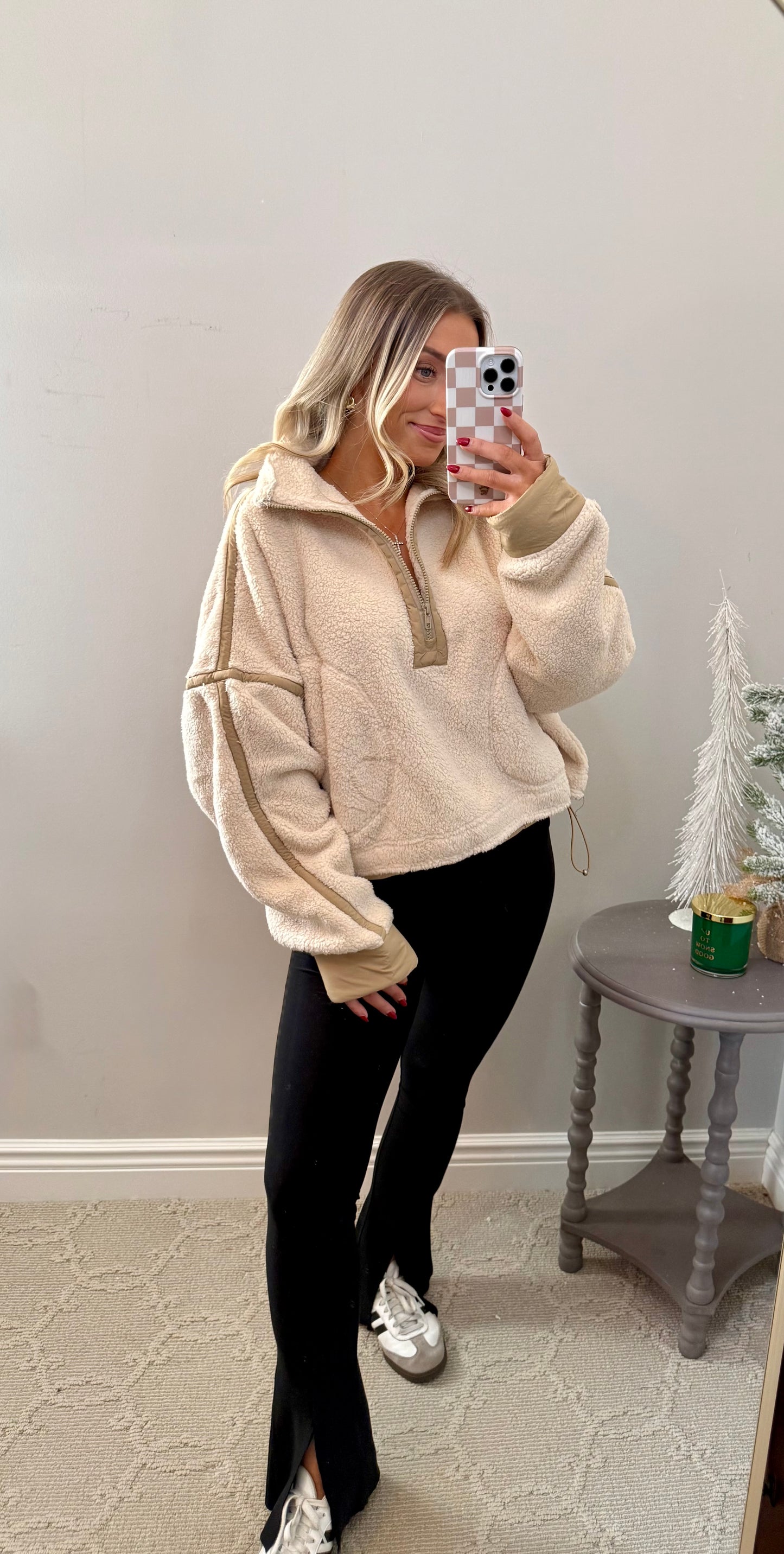 Ivory Fleece Quarter Zip