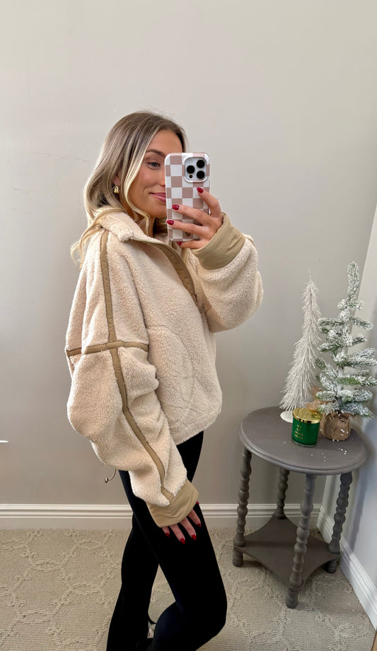 Ivory Fleece Quarter Zip