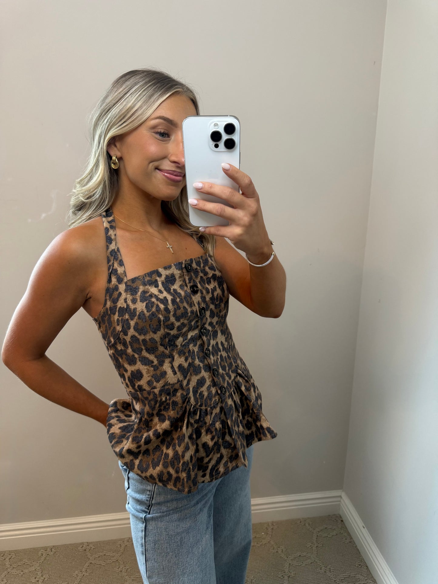 Luxe Leopard Halter Top