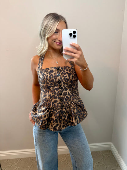 Luxe Leopard Halter Top