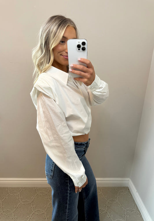 Sienna Shoulder Pad Button Down Top