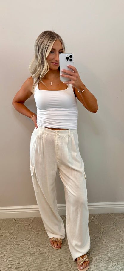 Linen Cargo Pants