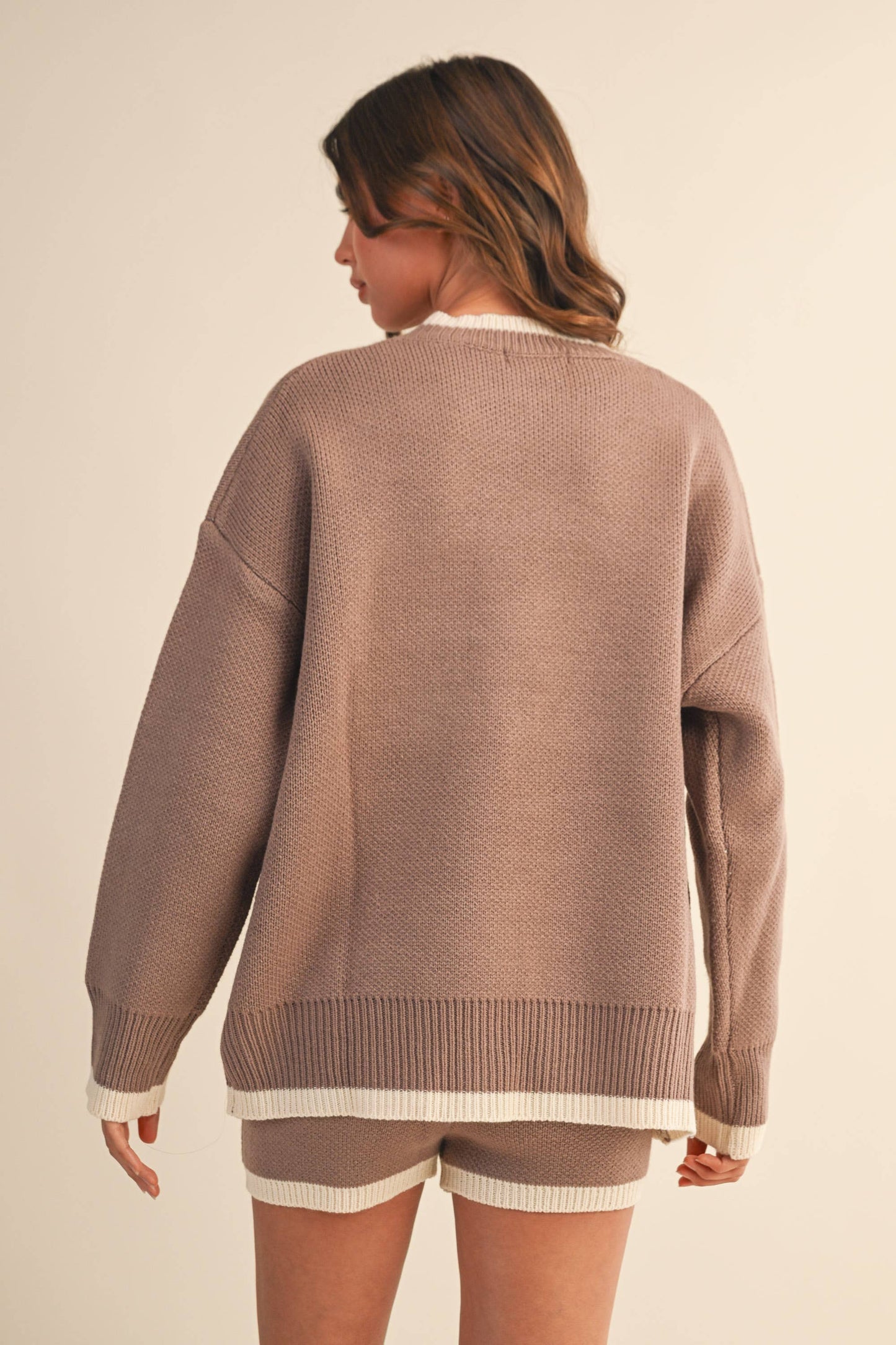 Ribbon Sweater and Shorts Set