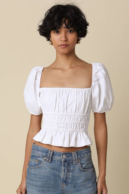 Puff Sleeve Smocked Top