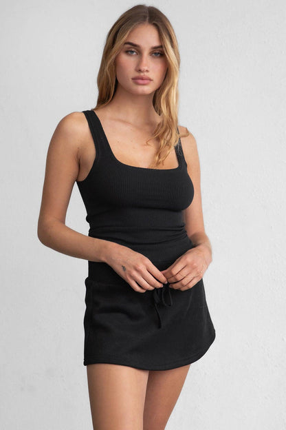 Barely Basic Ribbed Jersey Tank (BLACK)