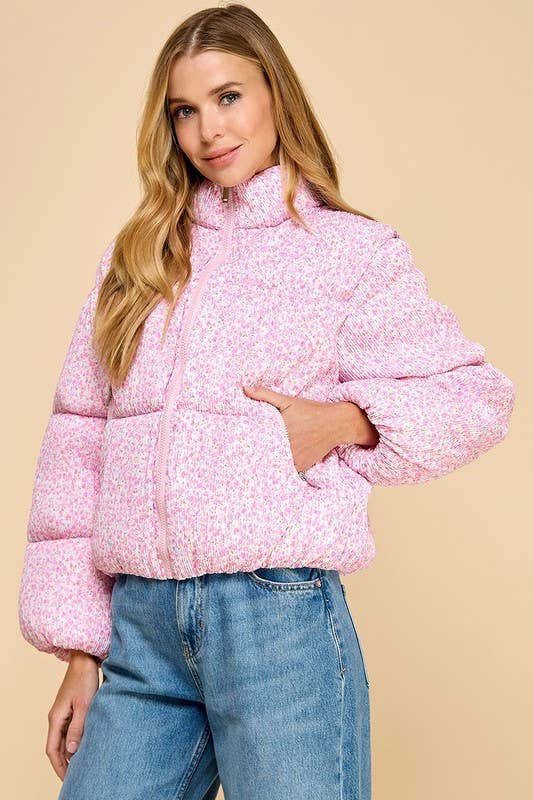 Floral Printed Puffer Jacket