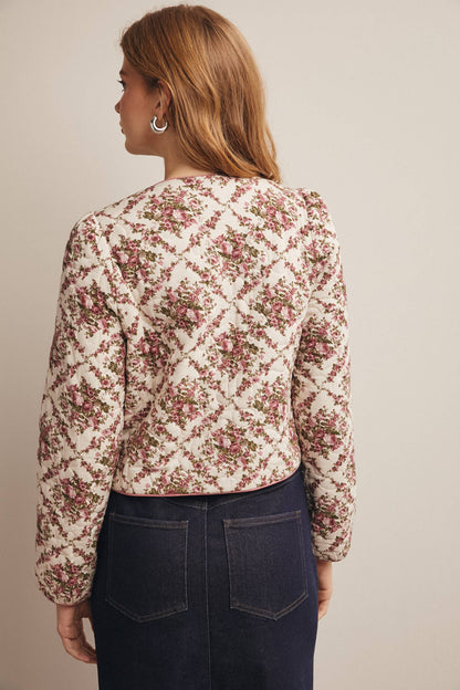 Floral Quilted Tie Jacket
