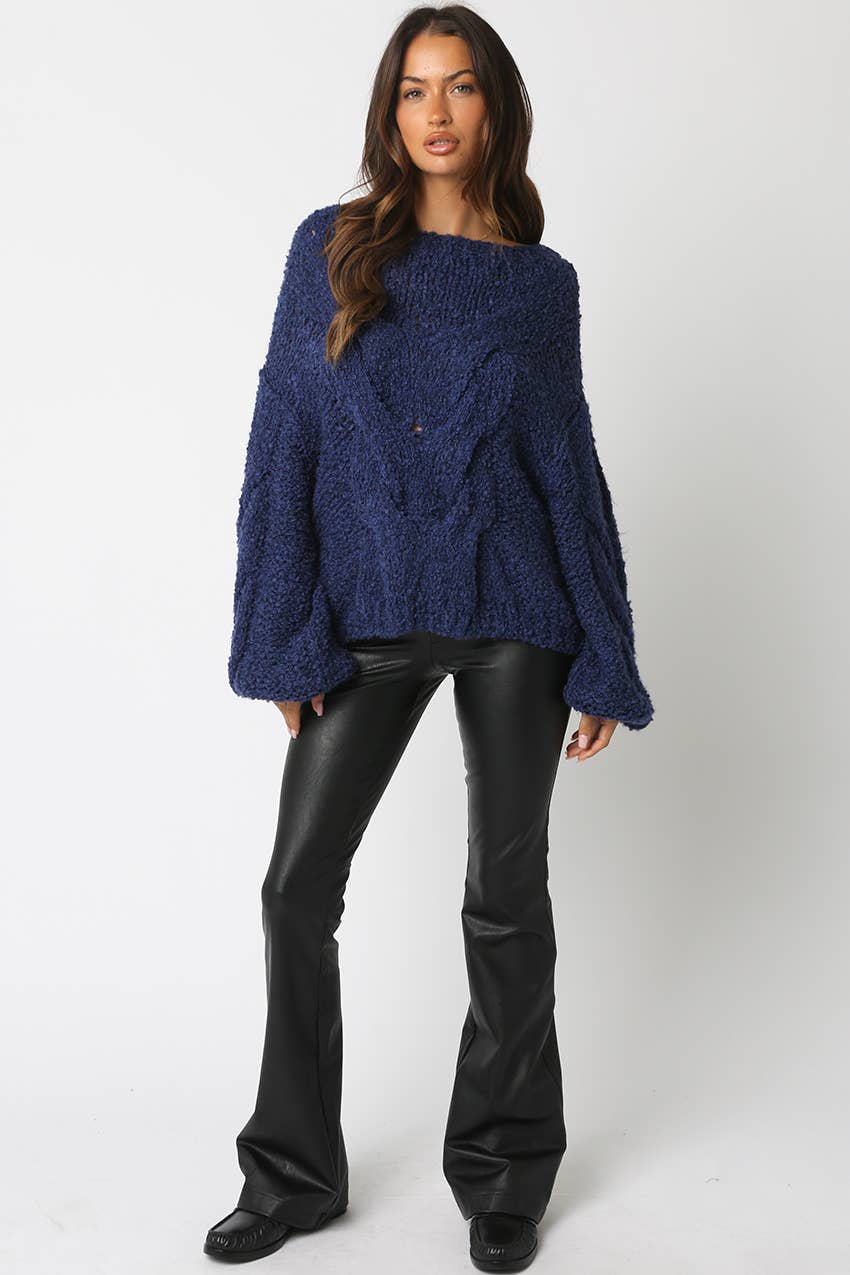 Jamie Knit Sweater (NAVY)