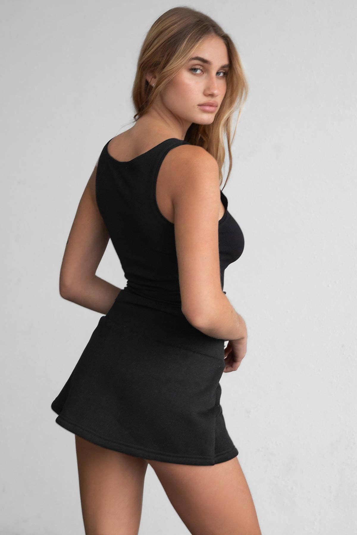 Barely Basic Ribbed Jersey Tank (BLACK)