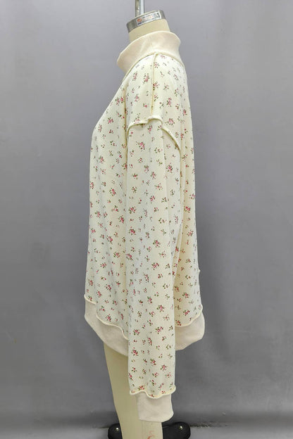 Floral Oversized Mockneck